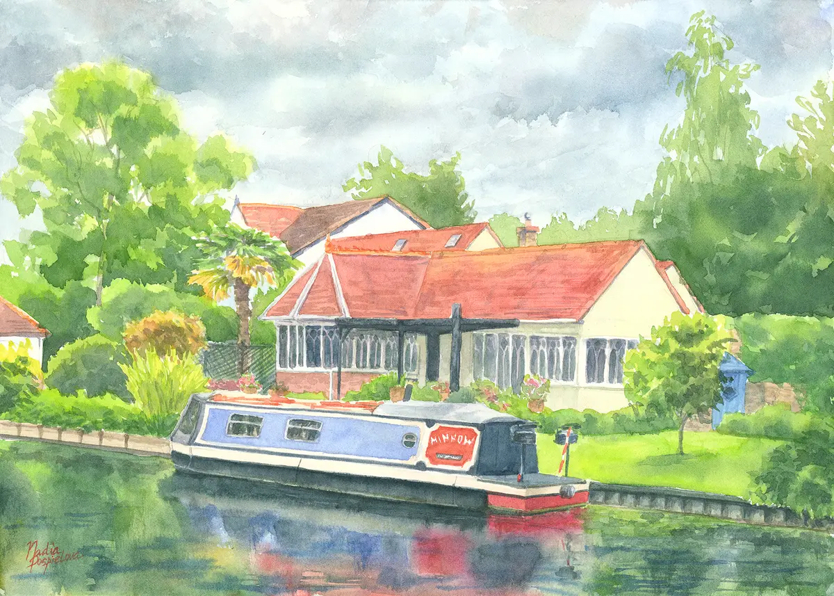 Colne Valley Regional Park, an original watercolour painting by Nadia Poe